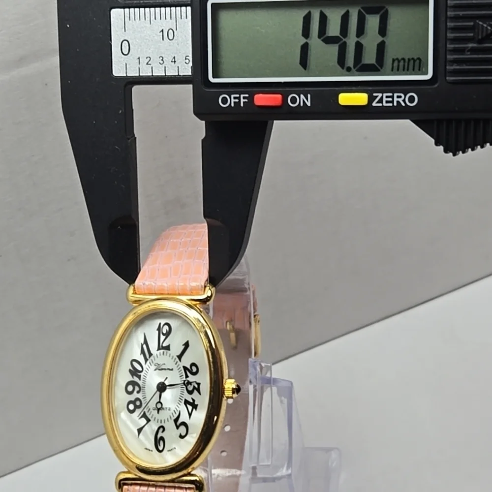 Womens Vintage Vienna Watch Classic Luxury Gold Tone Pink Leather New Battery